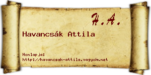 Havancsák Attila névjegykártya